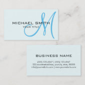 Monogram Azureの霧の色の背景 名刺 (正面/裏面)