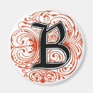 Monogram 'B' in Red – マグネット