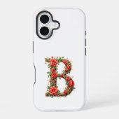 Monogram B with flowers iPhone 16ケース (裏面)