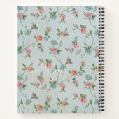 Monogram Beautiful rustic vintage floral pattern ノートブック (裏面)