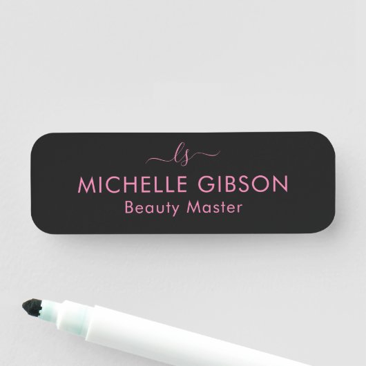 Monogram Beauty Professional Studio Pink Black 名札 (インサイチュ)