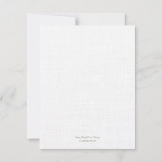 Monogram Birds ウェディング RSVP/返信カード - Sage 出欠カード (裏面)