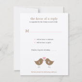 Monogram Birds Wedding RSVP/Response Card -ラテ 出欠カード (正面)