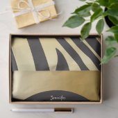 Monogram Black and Gold Striped Zebra Pattern 薄葉紙 (ギフト)