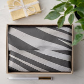 Monogram Black and Silver Striped Zebra Pattern 薄葉紙 (ギフト)