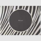 Monogram Black and Silver Striped Zebra Pattern 薄葉紙 (正面)