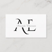 Monogram Black And White Simple Qr Code 名刺 (正面)