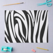 Monogram Black and White Striped Zebra Pattern 薄葉紙 (クラフト)