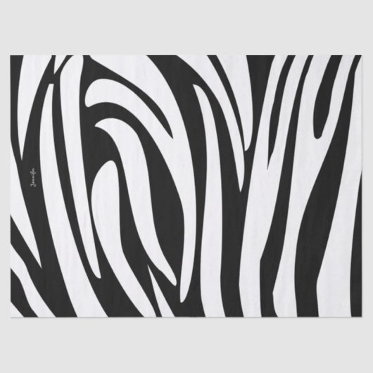 Monogram Black and White Striped Zebra Pattern 薄葉紙 (正面)
