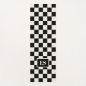 Monogram Black Cream Checkered Pattern ヨガマット (正面)