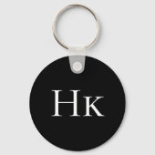 Monogram Black Elegant Classic Monogrammed Initial キーホルダー (正面)