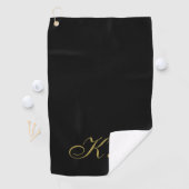 Monogram Black Gold Initial Letters Elegant Men  ゴルフタオル (インサイチュ)