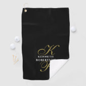 Monogram Black Gold White Minimalist Elegant Men  ゴルフタオル (インサイチュ)