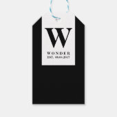 Monogram black Newly Wed gift for Wedding  ギフトタグ (正面)