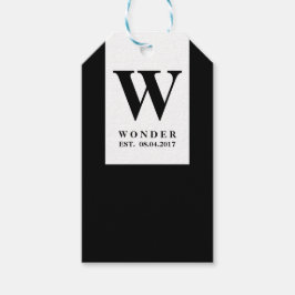 Monogram black Newly Wed gift for Wedding  ギフトタグ