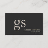 Monogram Black QR Code Professional 名刺 (正面)