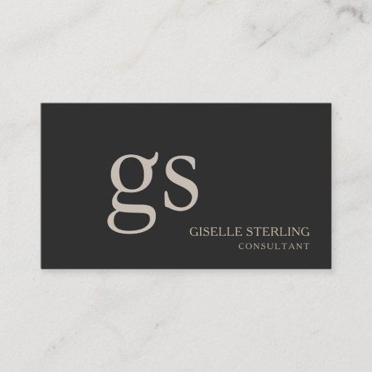 Monogram Black QR Code Professional 名刺 (正面)