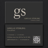 Monogram Black QR Code Professional 名刺