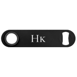 Monogram Black Simple Modern Elegant Monogrammed スピード栓抜き