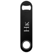 Monogram Black Simple Modern Elegant Monogrammed スピード栓抜き (裏面)