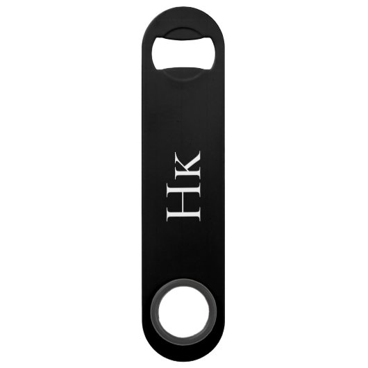 Monogram Black Simple Modern Elegant Monogrammed スピード栓抜き (正面)
