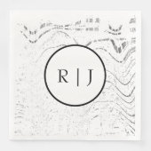 Monogram Black White Abstract Initial 2026 Wedding (正面)