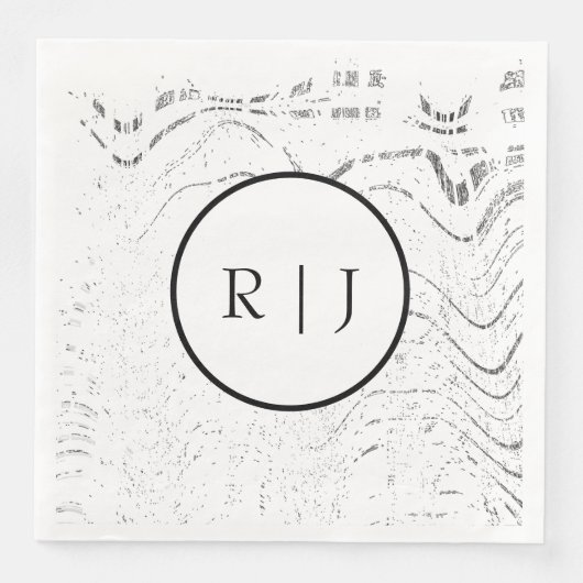 Monogram Black White Abstract Initial 2026 Wedding (正面)