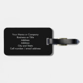 Monogram Black & White Houndstooth 2-sided w/Text  ラゲッジタグ (裏面横)