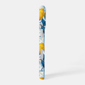 Monogram Blue Mediterranean Style Lemon Pattern  iPhone 16ケース (右側面)
