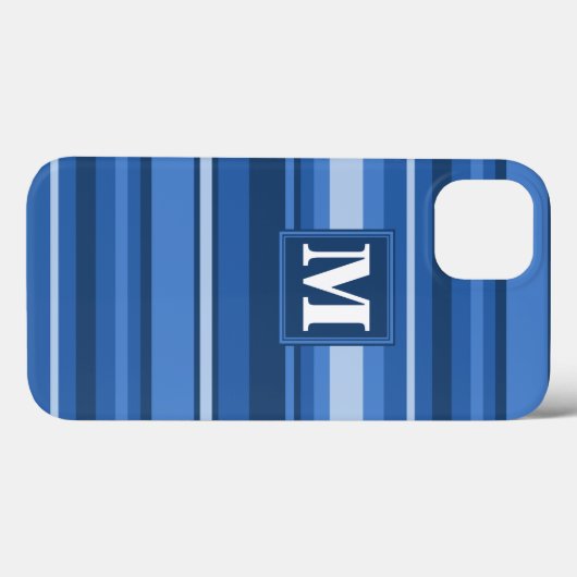 Monogram blue stripes Case-Mate iPhone case iPhoneケース (裏面 (横))