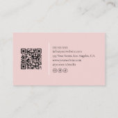Monogram Blush Pink Hair Stylist QR Code 名刺 (裏面)