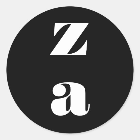 Monogram Bold Black White Wedding Favor Envelope ラウンドシール (正面)