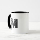 Monogram Bold Modern Black White Mug マグカップ (正面左)