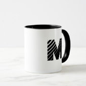 Monogram Bold Modern Black White Mug マグカップ (正面右)