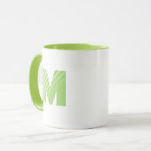 Monogram Bold Modern Lime Green White Mug マグカップ (正面左)