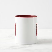 Monogram Bold Modern Maroon White Mug マグカップ (中央)