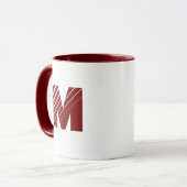 Monogram Bold Modern Maroon White Mug マグカップ (正面左)