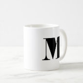 Monogram Bold Modern Minimalist Black White Mug コーヒーマグカップ (正面右)