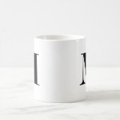 Monogram Bold Modern Minimalist Black White Mug コーヒーマグカップ (中央)