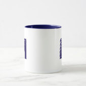 Monogram Bold Modern Navy Blue White Mug マグカップ (中央)