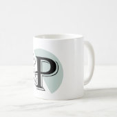 Monogram Botanical Leaf P letter classic mug コーヒーマグカップ (正面右)