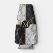 Monogram Bottle Cooler Black White Check Marble ボトルクーラー (正面)