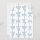 Monogram Bow Photo Christmas Flat Card - Blue シーズンカード (裏面)