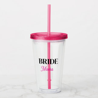 Monogram Bride Name Simple Personalised tumbler アクリルタンブラー