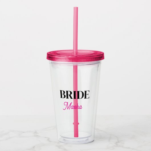 Monogram Bride Name Simple Personalised tumbler アクリルタンブラー (正面)