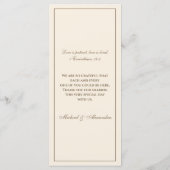 Monogram Brown Cream Christian Wedding Menu メニュー (裏面)