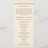 Monogram Brown Cream Christian Wedding Program プログラム (裏面)