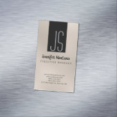 Monogram Browny Beige Black Manager Business Card マグネット名刺 (インサイチュ)