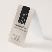 Monogram Browny Beige Black Manager Business Card 名刺 (正面)