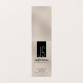 Monogram Browny Beige Black Manager Business Card 名刺 (外部フラット)